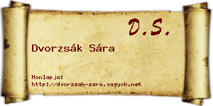 Dvorzsák Sára névjegykártya